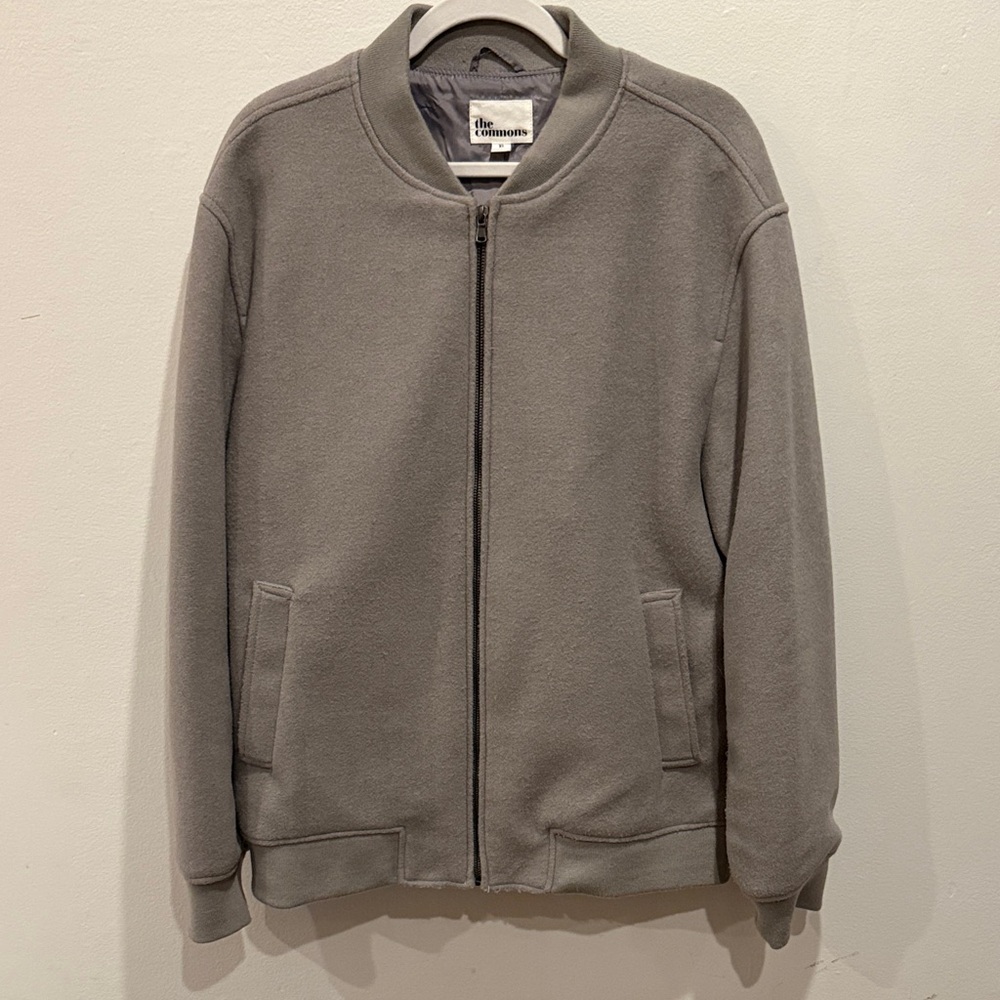 Men's Full-Zip Gray Bomber Jacket